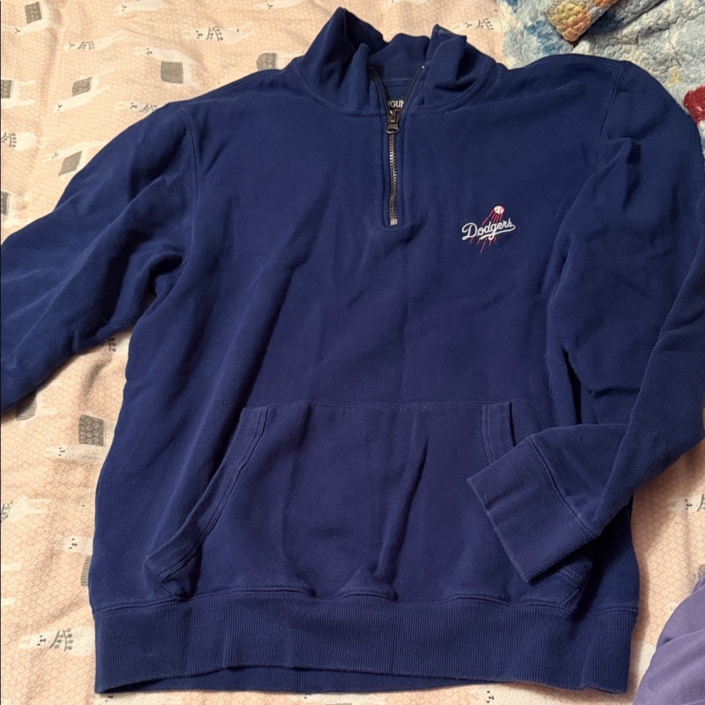 Dodgers Blue Half-Zip Men's Sweater